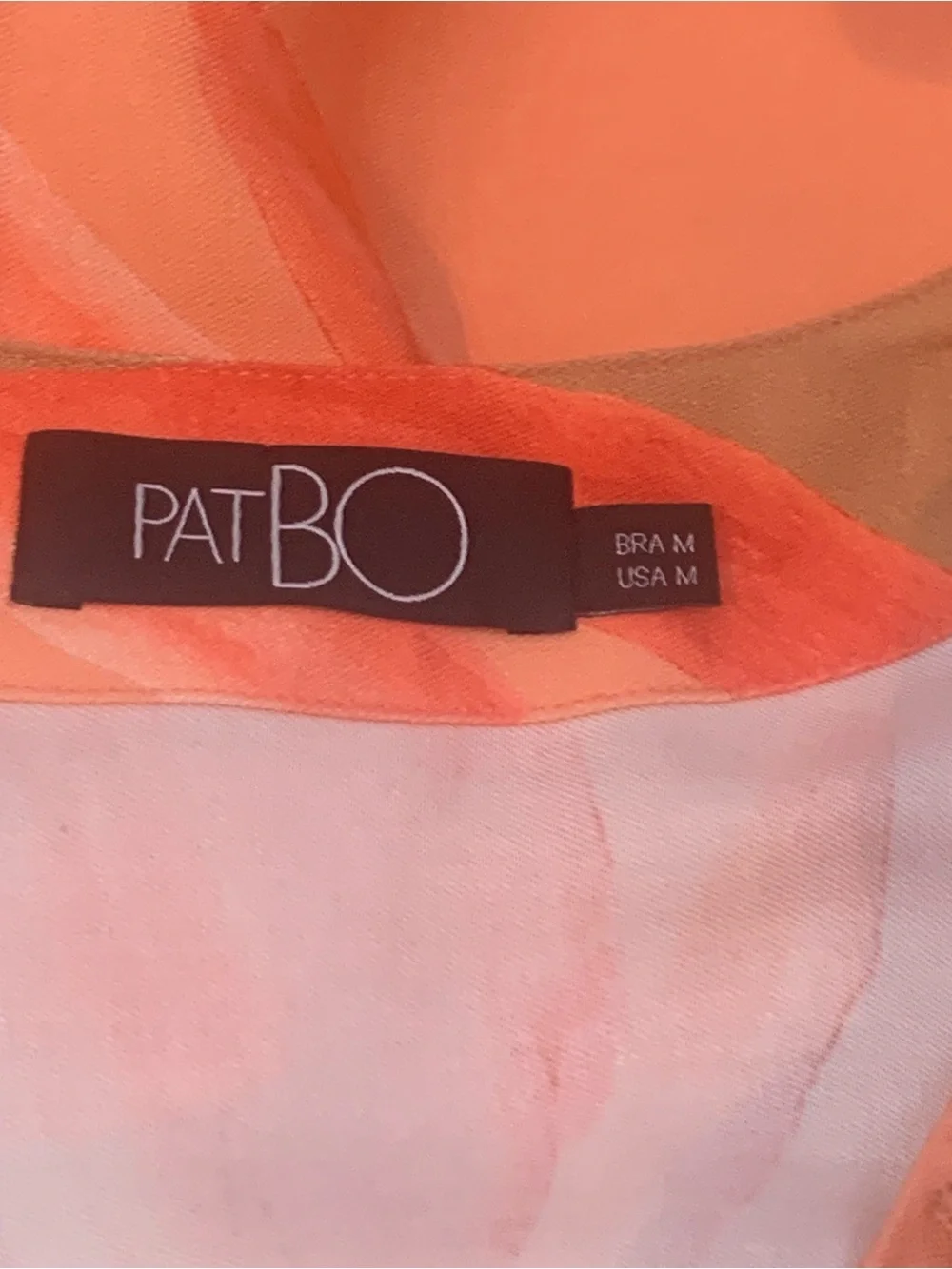 PatBO Bananier Short Coverup | Kaftan in Peach with Beaded Trim and Fringe - Picture 8 of 9